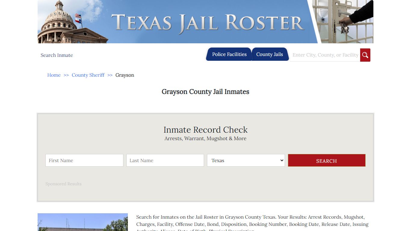 Grayson County Jail Inmates - Jail Roster Search