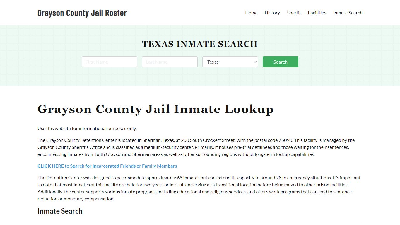 Grayson County Jail Roster Lookup, TX, Inmate Search