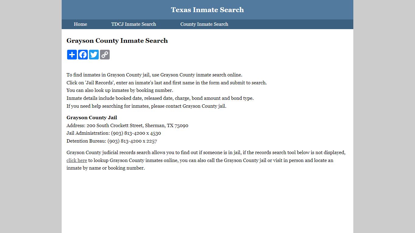 Grayson County Inmate Search